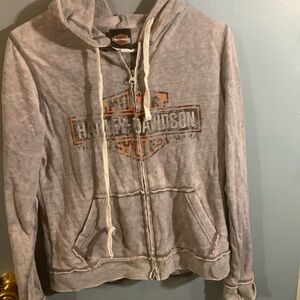Harley Davidson light zip up hoodie size medium